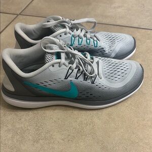 Nike Gray and Teal Running Shoes